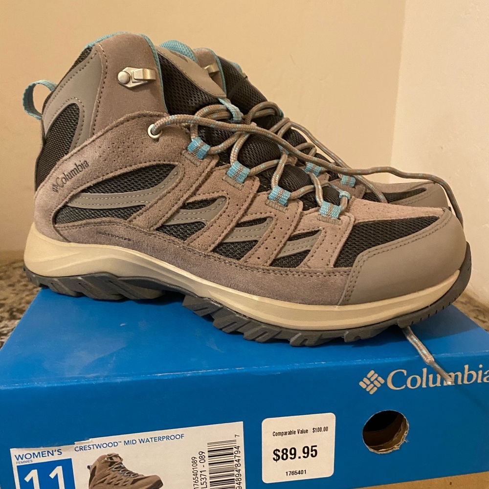Columbia Women's Waterproof Hiking Boots - Gray and Blue
